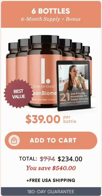 leanBiome 6 bottles